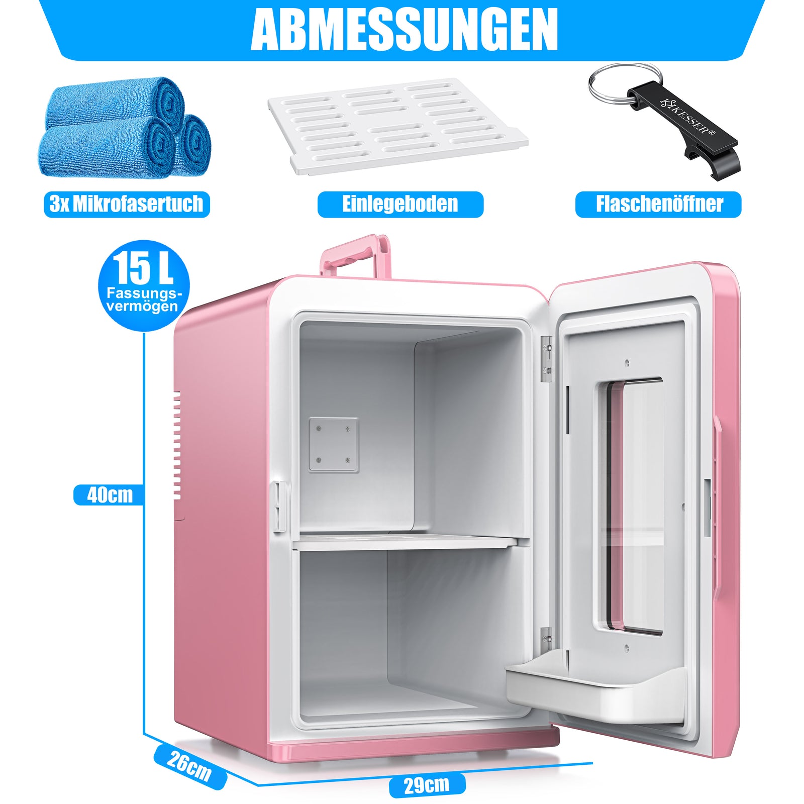 KESSER® Mini Kühlschrank 15 L Kühl Und Heizfunktion Minibar Kühlbox Thermobox