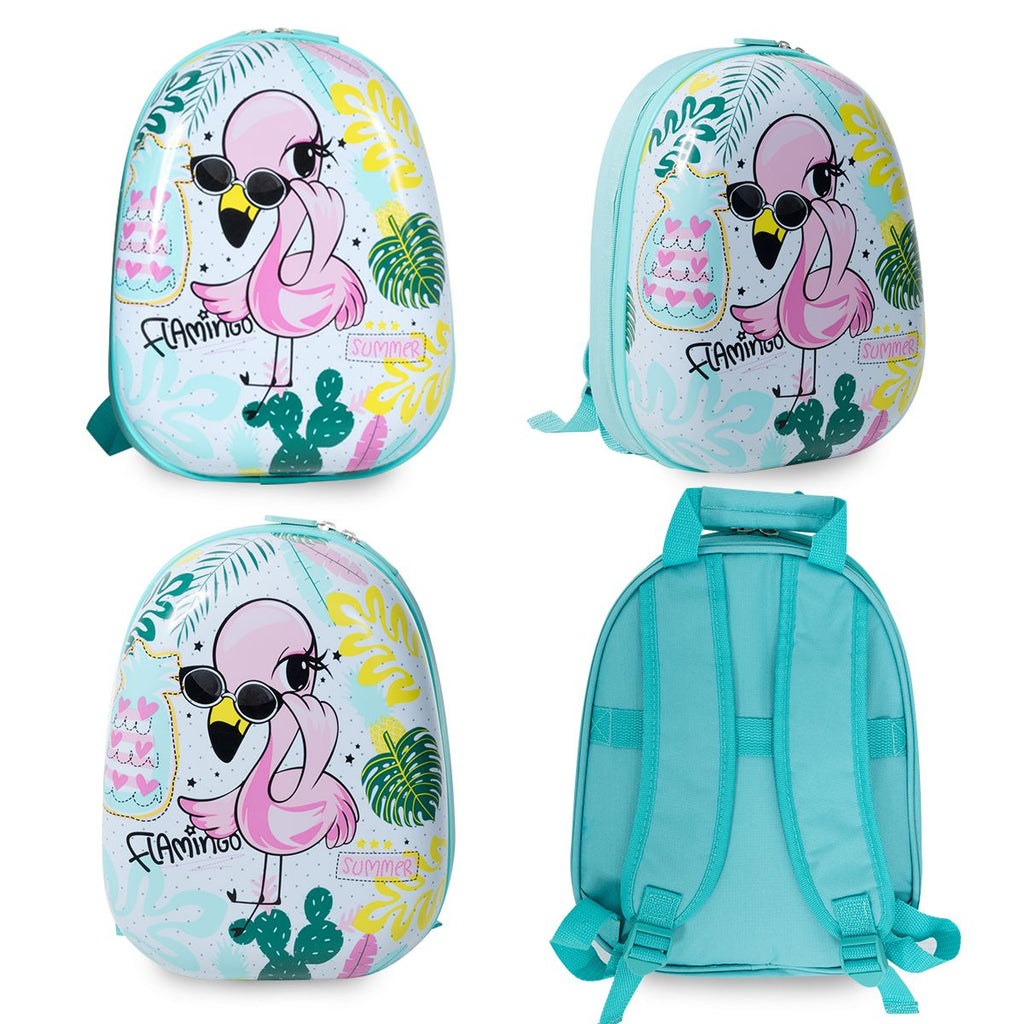 2 Tlg Kindergepäck Flamingosblid Reisekoffer Kinderkoffer + Rucksack Blau
