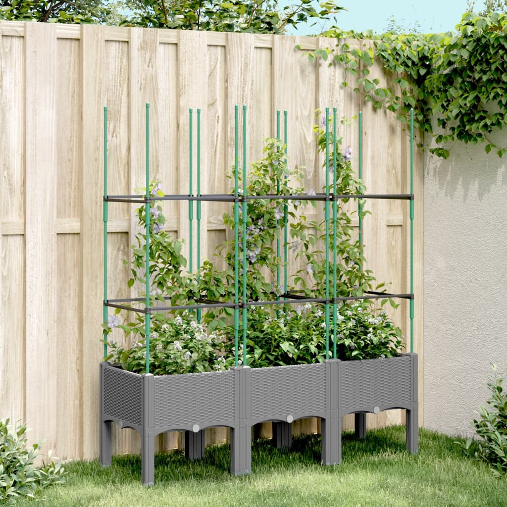 Pflanzkübel Mit Rankgitter Blumenkübel Gartenspalier Pflanzkasten PP Vidaxl