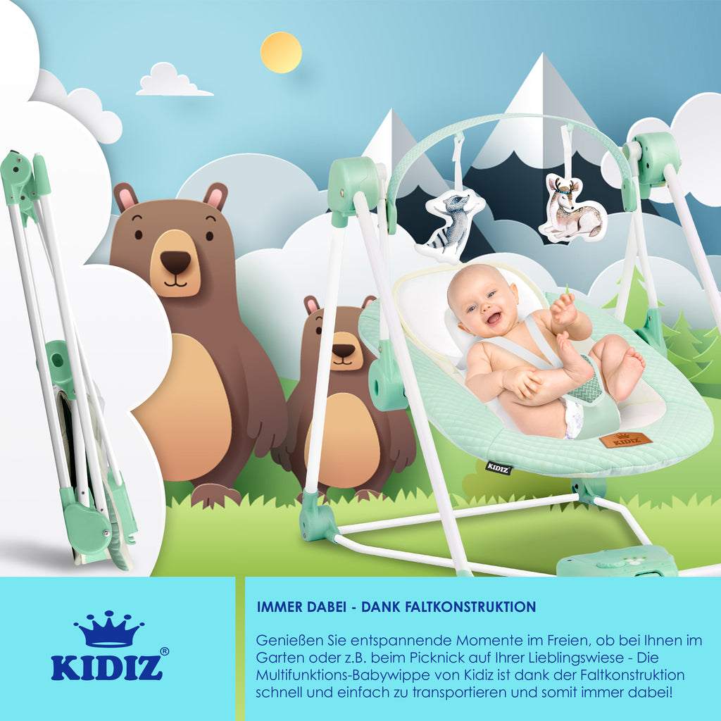 KIDIZ® Babywippe Schaukelwippe Babyschaukel Spielbogen Babywiege Liege Wippe