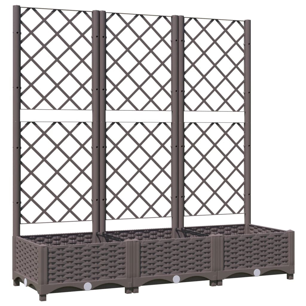 Garten-Pflanzgefäß Mit Spalier Braun 120 X 40 X 121,5 Cm PP