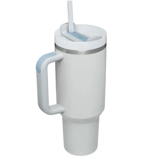 (US-DE Shipping) Portable 40oz Stainless Steel Car Cup with Straw and Handle