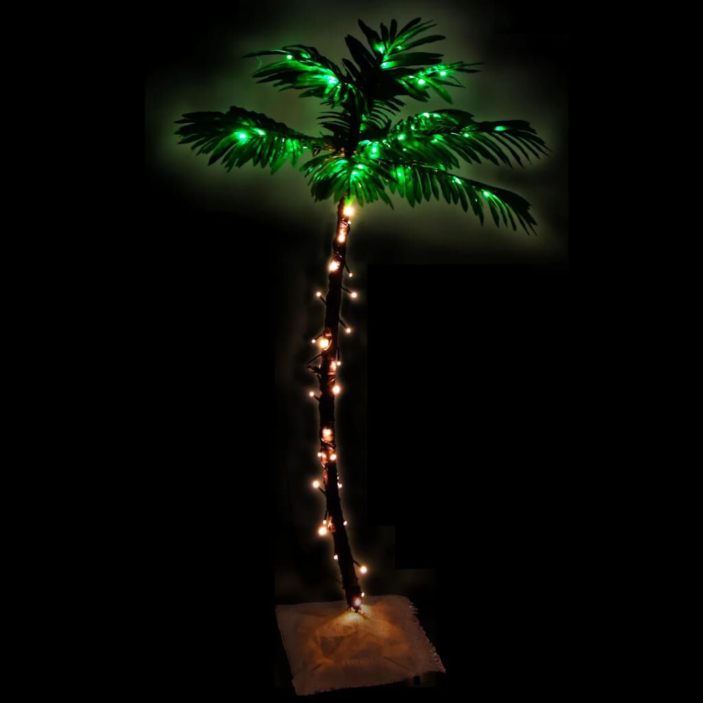 Künstliche Palme LED Warmweiß 72 Leds 120 Cm